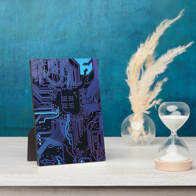 Placa de circuito electrónico azul del nerd de sal (Lado)