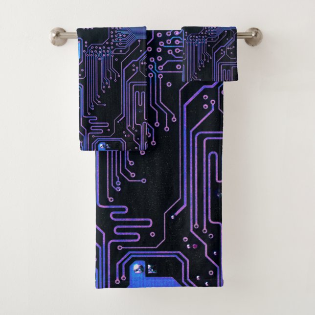 Placa de circuito electrónico azul del nerd de sal (In situ)