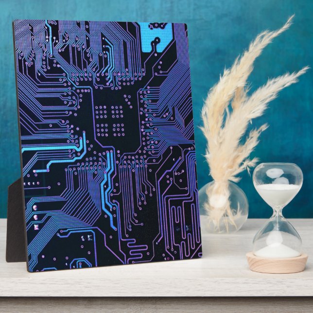 Placa de circuito electrónico azul del nerd de sal (Lado)