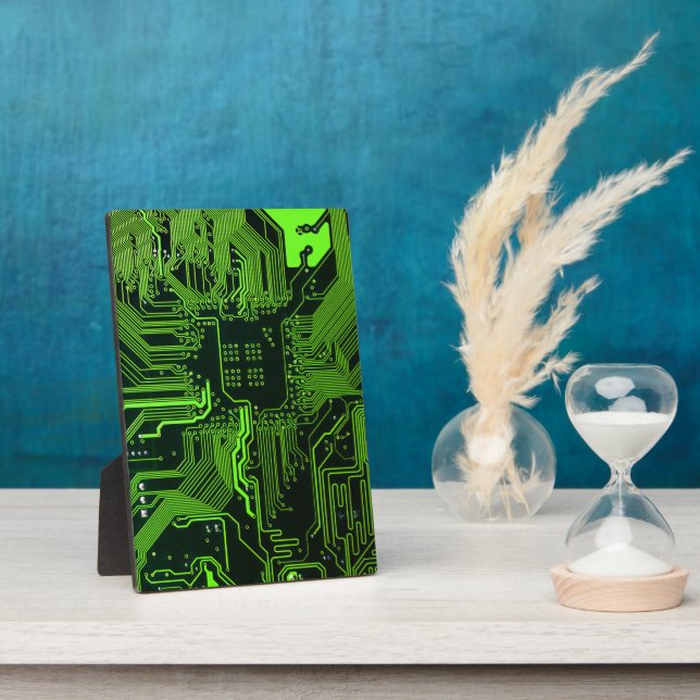 Placa de circuito electrónico verde del nerd de sa (Lado)