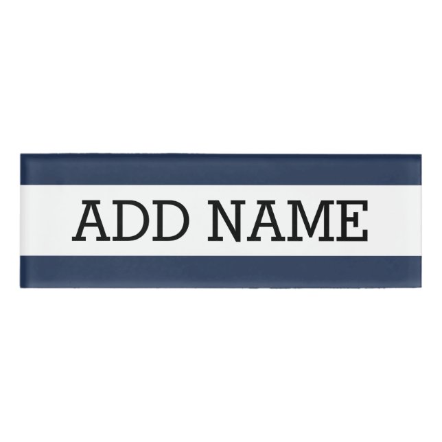 Placa de Empleado - Azul Marino con Personalizació (Anverso)