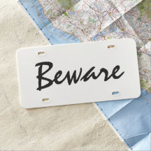 Placa de encargo del coche - guárdese del negro