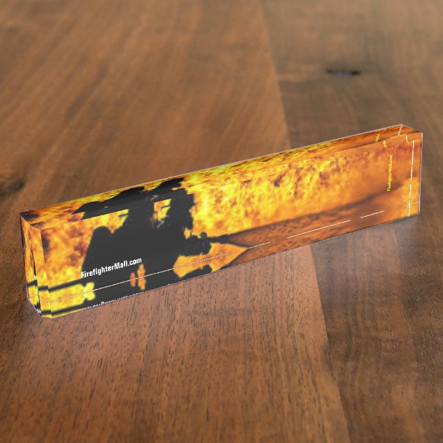 Placa de escritorio de llamas para incendios (Lateral)
