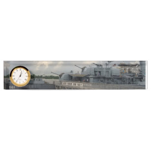 Placa de escritorio de reloj de nombre USS KIDD DD