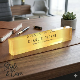 Placa de escritorio personalizada con nombre y car