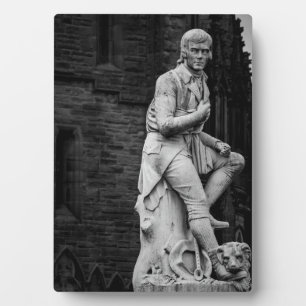 Placa de estatua quemada