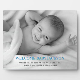 Placa de foto de bebé personalizada con caballete