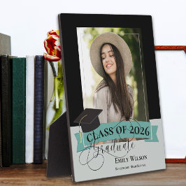 Placa de foto de graduación con marco negro