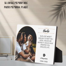 Placa de Foto de Perro - Personalizada En Memoria 