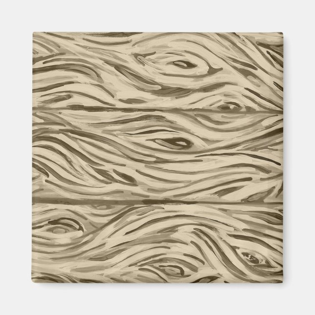 Placa de grano de madera imán de barrica de roble  (Frente)