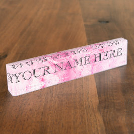 Placa de identificación color de rosa pintada del