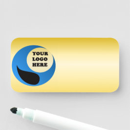 Placa de identificación con logotipo en blanco par