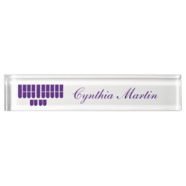 Placa de identificación de encargo púrpura del