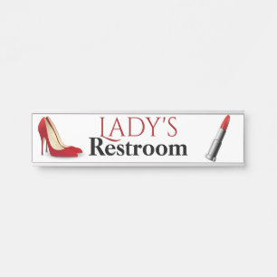 Placa de identificación de la puerta del lavabo d