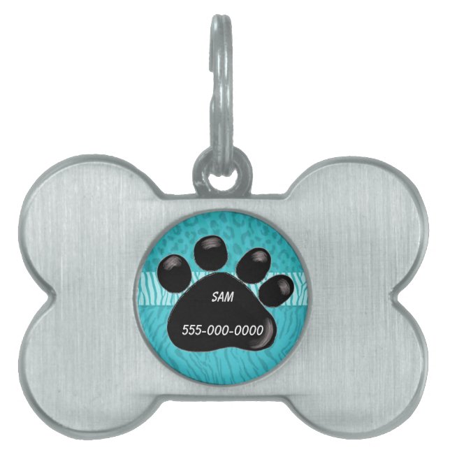 Placa de identificación de mascota con huella de p (Frente)