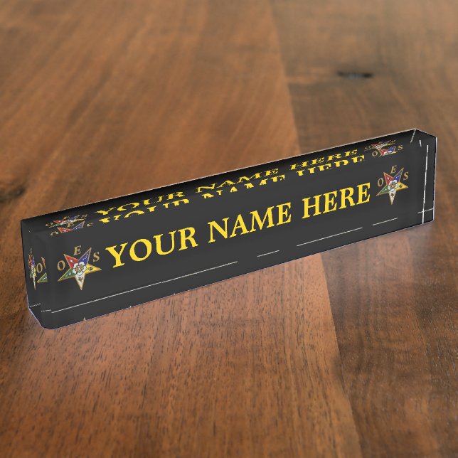 PLACA DE IDENTIFICACIÓN DEL ESCRITORIO DE OES (Lateral)