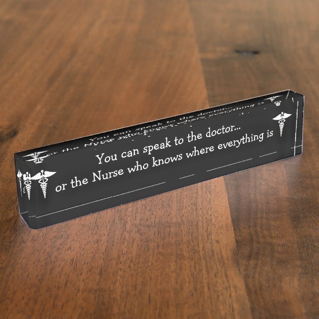 Placa de identificación divertida del escritorio (Lateral)