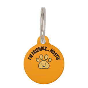 Placa de identificación divertida para mascotas pe