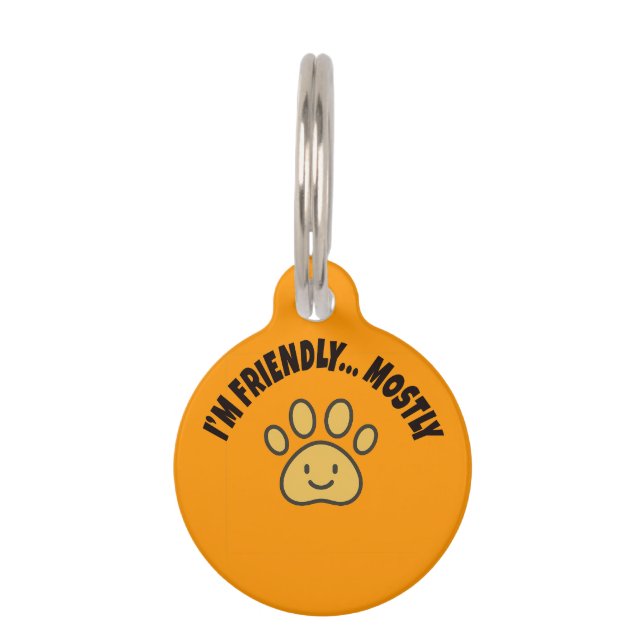Placa de identificación divertida para mascotas pe (Anverso)