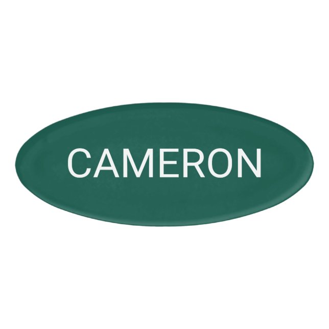 Placa de Identificación Ovalada de Acrílico Verde  (Anverso)
