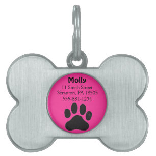Placa de identificación para los perros del chica
