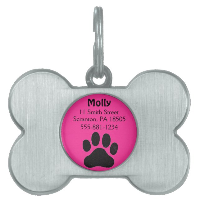 Placa de identificación para los perros del chica (Frente)