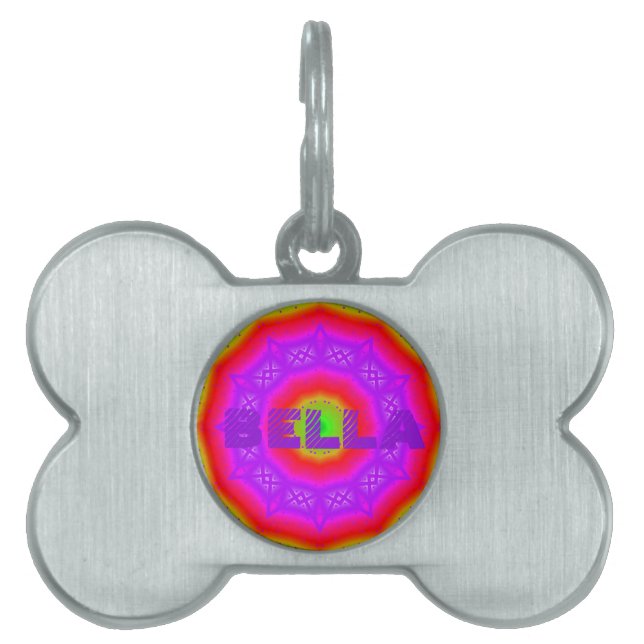 Placa de identificación para mascota en forma de h (Frente)
