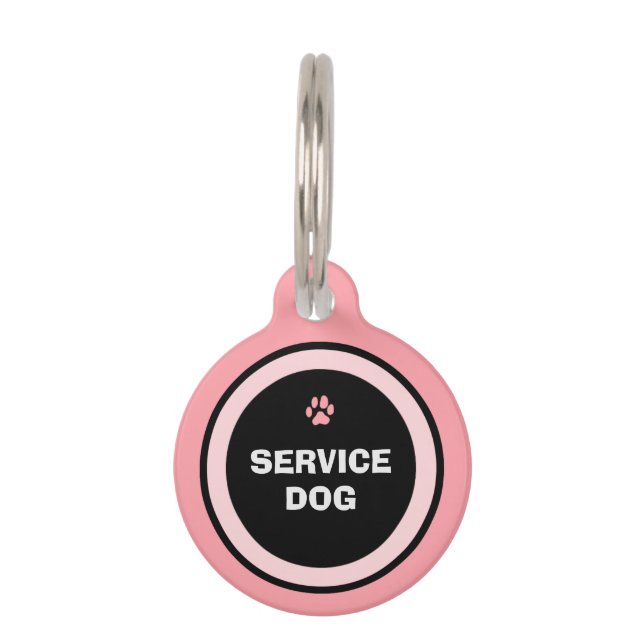 Placa de identificación para perro - Rosa y negro  (Anverso)