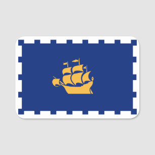 Placa de identificación patriótica con bandera de 