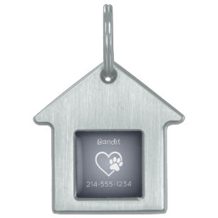 Placa de identificación personalizada gris para pe