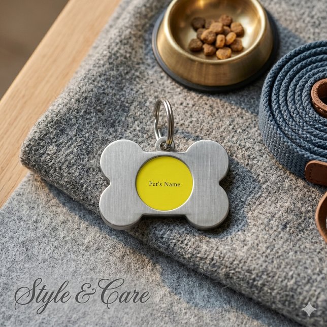 Placa de identificación personalizada para mascota (Personalized Custom Name Pet Tag with Stylish Frame)