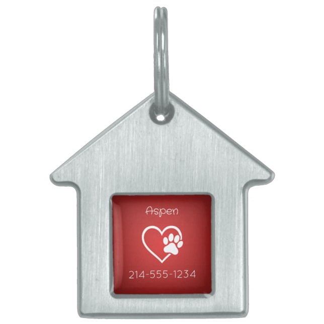 Placa de identificación personalizada para perro r (Frente)