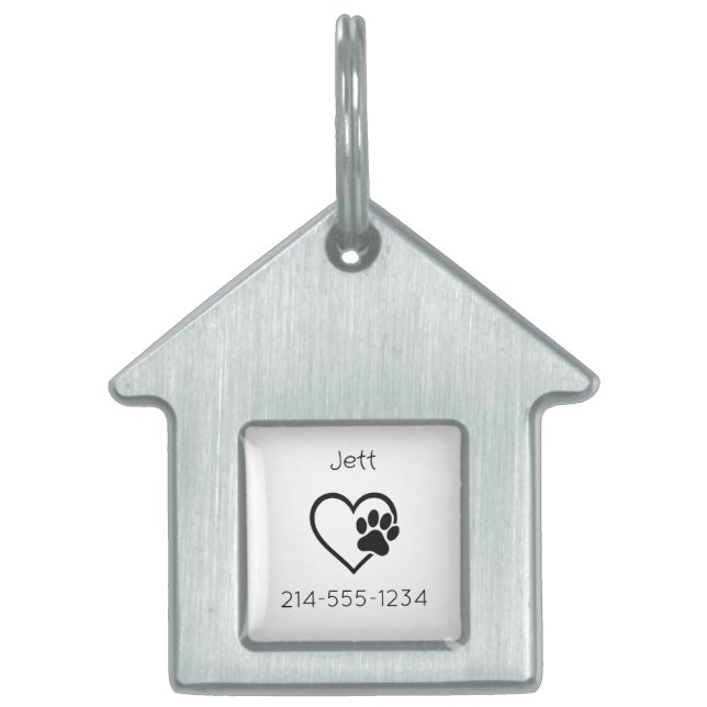 Placa de identificación personalizada para perros  (Frente)