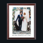 Placa de la foto de la boda de novia y del novio<br><div class="desc">Placa de la foto de la boda de novia y del novio</div>