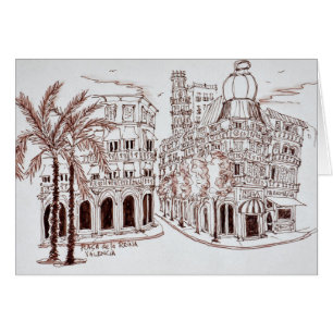 Placa de la Reina en el casco antiguo de Valencia,
