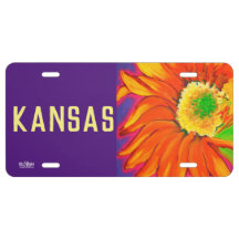 PLACA DE LICENCIA con girasol