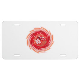 Placa de licencia de aluminio blanco Wilf Whirling