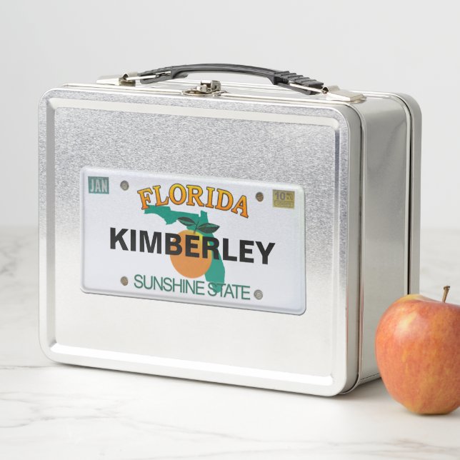 Placa de licencia de Florida con su nombre (In situ)