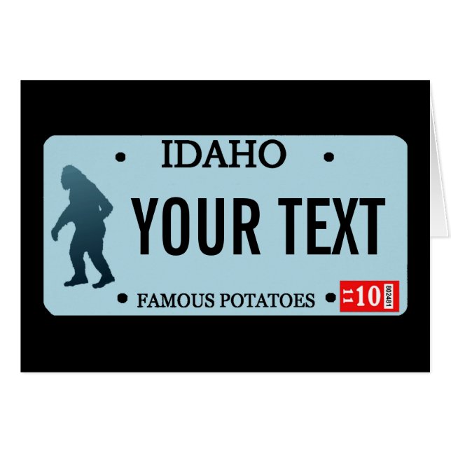 Placa de licencia de Idaho Sasquatch (Anverso (Horizontal))