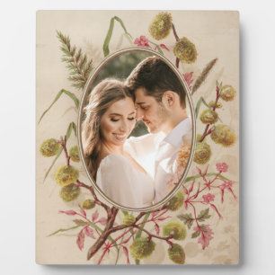 Placa de marco de foto personalizada floral vintag