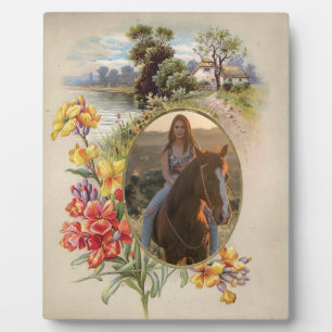 Placa de marco de foto personalizada floral vintag