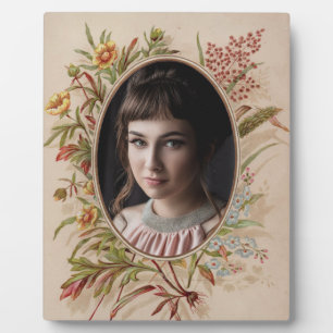 Placa de marco de foto personalizado floral vintag
