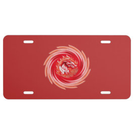 Placa de matrícula de aluminio rojo girando Lobo S