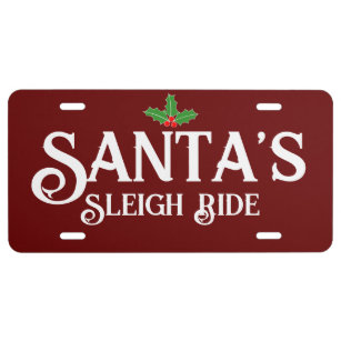placa de matrícula de personalizado de Sleigh Ride