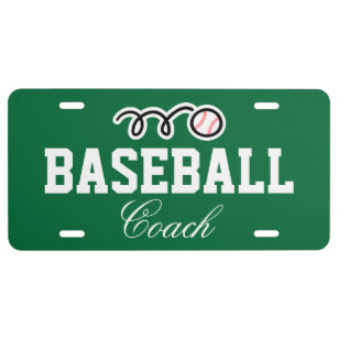 Placa de matrícula del entrenador de béisbol   tex
