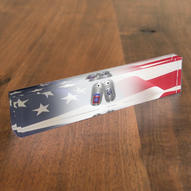 Placa De Nombre 82nd Airborne Division  (Lateral)