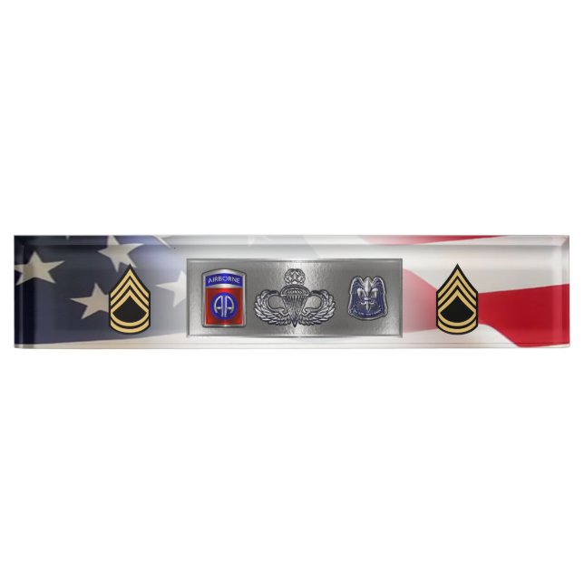 Placa De Nombre 82nd Airborne Division Sergeant First Class SFC (Anverso)