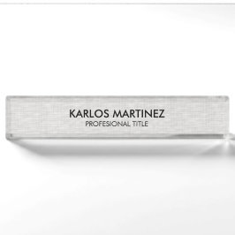 Placa De Nombre Abogado de Inmigración de Lino Gris Claro