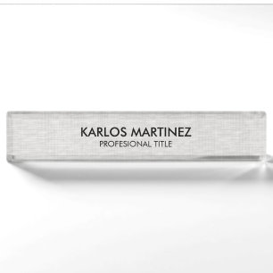 Placa De Nombre Abogado de Inmigración de Lino Gris Claro