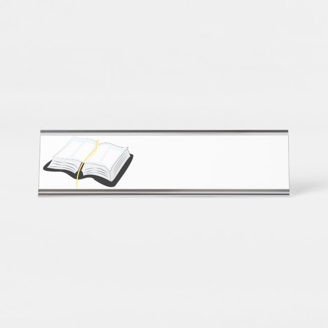 Placa De Nombre Abra la biblia (Anverso)